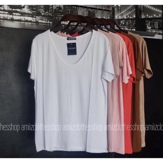 เสื้อยืดคอยู งานป้ายTopshop มีไซด์ เสื้อผ้าแฟชั่นผู้หญิง