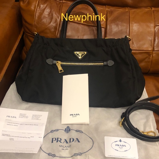 Prada Nylon Bag Tessuto Nero แท้ 100%