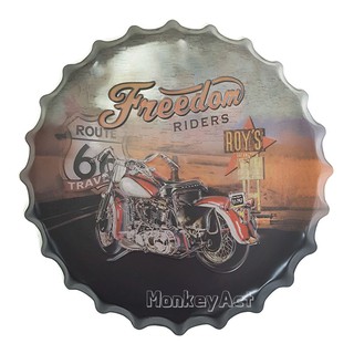 ป้ายสังกะสีวินเทจ Freedom Riders, Route 66 (ฝาจีบ)