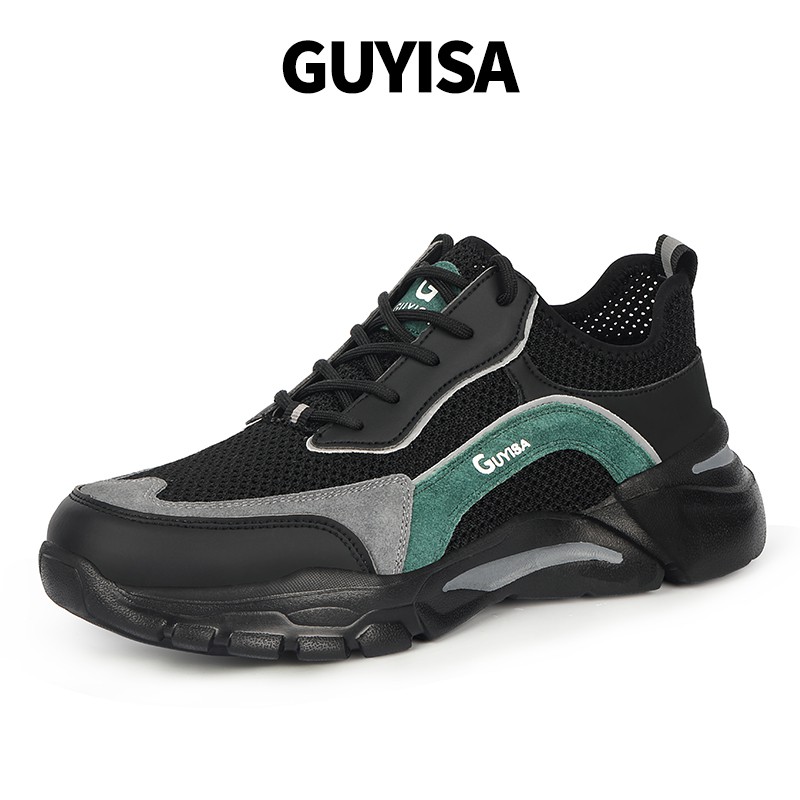 Guyisa safety shoes safety boot รองเท้าหัวเหล็ก ระบายอากาศได้ Super light shoes