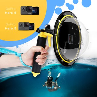 TELESIN GoPro Hero7 Black/6/5/2018 GoPro Dome Port with Floating Bobber Handle waterproof