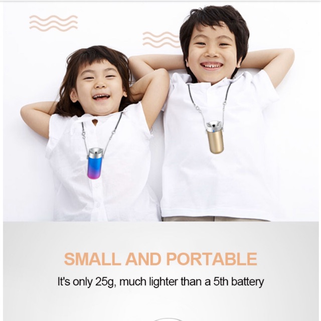 พร้อมส่ง สร้อยฟอกอากาศ พกพา สีดำ ลด pm2.5 anion oem usb necklace purifier