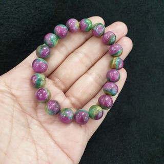 ข้อมือรู้บี้ฟาสไซต์10มิล รู้บี้ซอยไซต์ ซอยไซต์ Rubyfuchsite  Zoisite