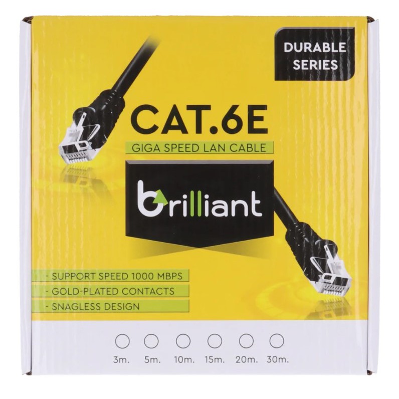 LAN CABLE (สายแลน) BRILLIANT LAN UTP CAT6E [3M] (BLACK)