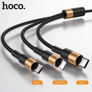 Hoco UD02A 3 in 1 USB Fast Charge Cable for iPhone Samsung Xiaomi HUAWEI Vivo OPPO Micro USB Type C Charging Wire Char