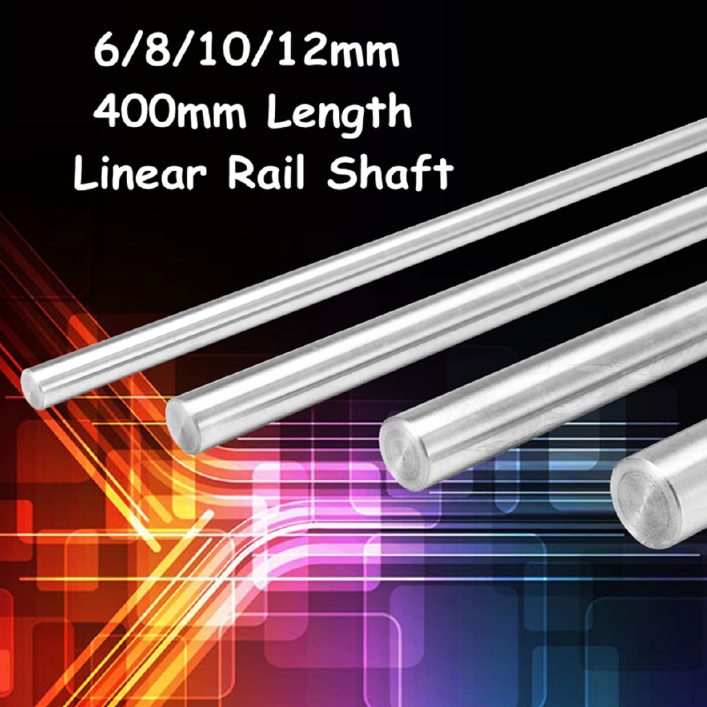 2 Pack D:8 3D Printer Chromed Smooth Steel Rods 400mm Linear Rail Shaft