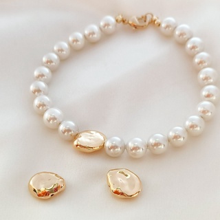 ลูกปัดทองแดง เคลือบเงา 14K สีทอง