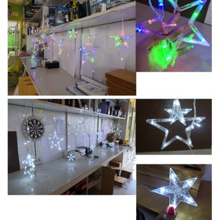 Christmas Light LED รูปดาว ปรับจังหวะไฟกระพริบได้ มีแบบแสงขาว และ แบบไฟหลากสีประดับสำหรับตบแต่ง ปีใหม่ และงานเทศกาล  LED