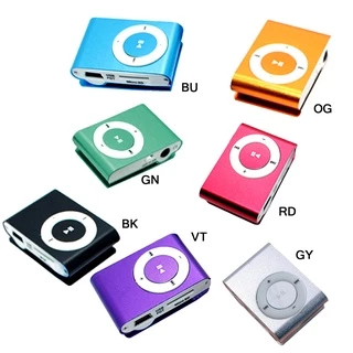 เครื่องเล่น Mp3 แบบพกพาขนาดเล็กคลิปเครื่องเล่น Mp3 กีฬาการ์ด TF สีสันสดใสเครื่องเล่นเพลง Mp3