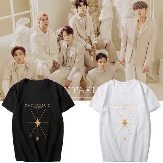 เสื้อยืดแขนสั้น พิมพ์ลาย kpop monsta x fantasia x แฟชั่นสําหรับทุกเพศS-5XL