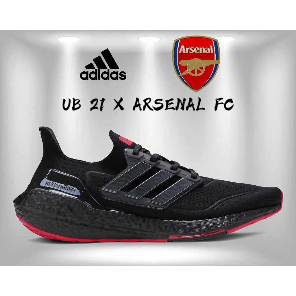 (พร้อมส่ง) Adidas UltraBoost 21 'Black Scarlet' X Arsenal FC รองเท้าวิ่ง สําหรับผู้ชาย และผู้หญิง