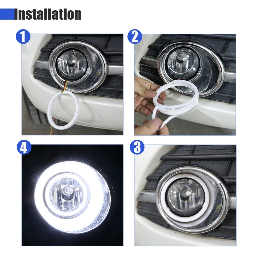 1pcs LED Angel Eyes Halo แหวนไฟหน้าไฟวิ่งกลางวัน DRL 12V 60-120 มม.รถจักรยานยนต์อุปกรณ์เสริมไฟหน้า ราคา ถูกที่สุด ดีลบีเคเค แกลเลอรีภาพที่ 9