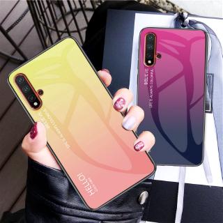 เคสโทรศัพท์แบบบางพิเศษ Huawei Nova 5 Mate 20X Honor View 20 View 10 Honor 10 Lite Nova 6 SE Gradient Ultra-Thin Tempered Glass Cover Phone Case