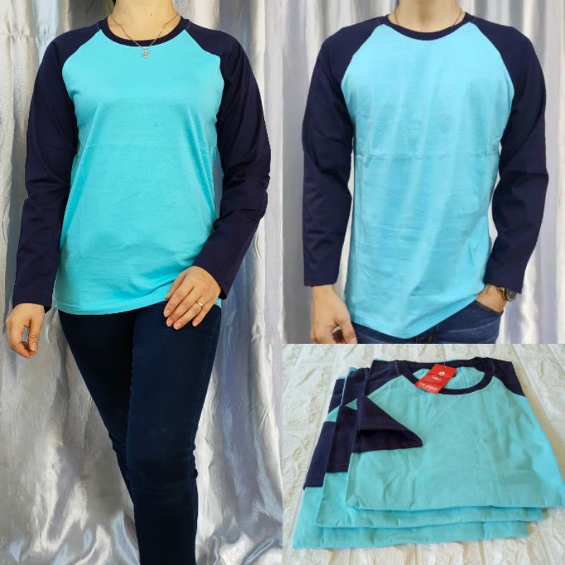 เสื้อยืด raglan ทรงยาวธรรมดา Birulangit-navy uk ML XL XXL