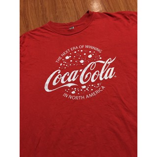 เสื้อยืดผ้าฝ้ายพิมพ์ลายเสื้อยืดมือสอง โค้ก COKE COCACOLA Size XL มือ2