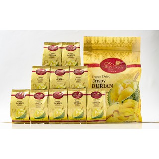 ศรีวรรณา ทุเรียนหมอนทองอบกรอบ 355g Freeze Dried Crispy Durian 100% Natural  (10 Individual )