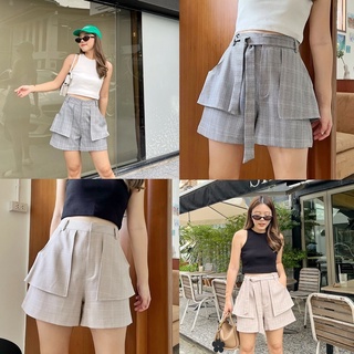 Pepper Shorts กางเกงขาสั้น แต่งเลเยอร์กระเป๋า พร้อมสายผูกเอว ถอดออกได้