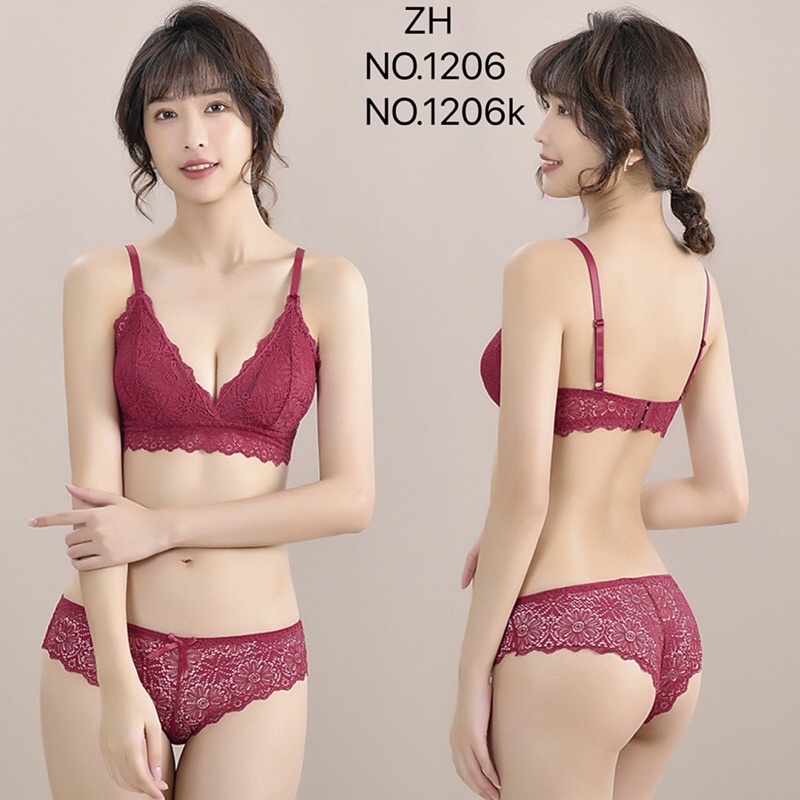 เซตชุดชั้นในลูกไม้🆕บราลูกไม้หลังตะขอ🆕กางเกงชั้นในลูกไม้เซ็กซี่ZH.1206&1206k