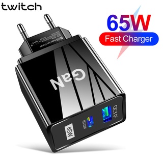 Twitch อะแดปเตอร์พาวเวอร์แบงก์ 65W USB PD 33W QC 3.0 ชาร์จเร็ว สําหรับเดินทาง