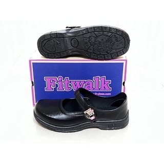 รองเท้านักเรียนหนังดำหญิง FITWALK