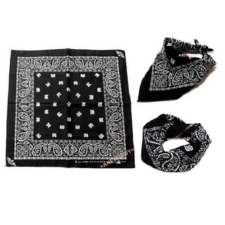 แหล่งขายและราคาผ้าลายวินเทจลูกน้ำ สีดำ ใช้พันคอและโพกหัวได้ (Vintage Paisley Bandana Black Scarf)อาจถูกใจคุณ