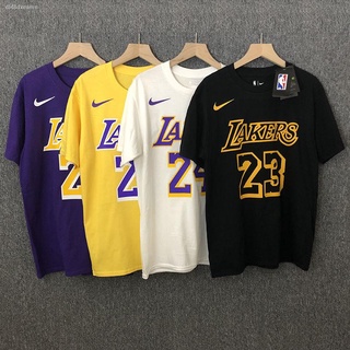 ✘▬■เสื้อยืดแขนสั้น James No. 6 Lakers Kobe No. 24 Kuzma Davis แขนสั้นกีฬากระแสน้ำขนาดใหญ่☈