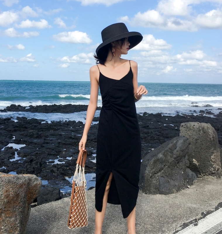 sexy black beach dress Caicos Cut-Out Halterneck Maxi Dress in Black main image 0