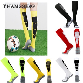 ถุงเท้าฟุตบอล ถุงเท้ากีฬายาว มีกันลื่น  Football Socks thamsshop