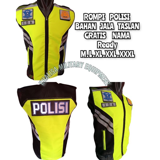 เสื้อกั๊กตํารวจสีเขียว Taslan สําหรับตํารวจจราจร