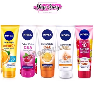 โลชั่นนีเวีย NIVEA C&amp;A และ C&amp;E 10 ซูเปอร์ โลชั่น NIVEA Extra White C&amp;E and C&amp;A 10 Super 180 ml.