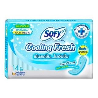 Sofy Cooling Fresh แผ่นอนามัย โซฟี คูลลิ่งเฟรช ขนาด 14ชิ้น/ห่อ แพ็คละ6ห่อ แบบมาตรฐาน มีกลิ่นหอม ซึมซับมากกว่า