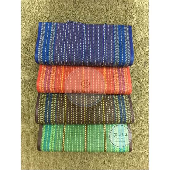 เสื่อปิคนิคใหญ่ขนาด 4 พับ 6 ฟุต 180x200ซ.ม. เสื่อปิคนิคยางพารา สินค้าไทย เหนียว แน่น ใช้งานคุ้ม pp99
