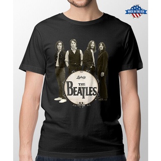 เสื้อยืด พิมพ์ลาย John Lennon Paul Mccartney สีดํา สไตล์คลาสสิกS-5XL