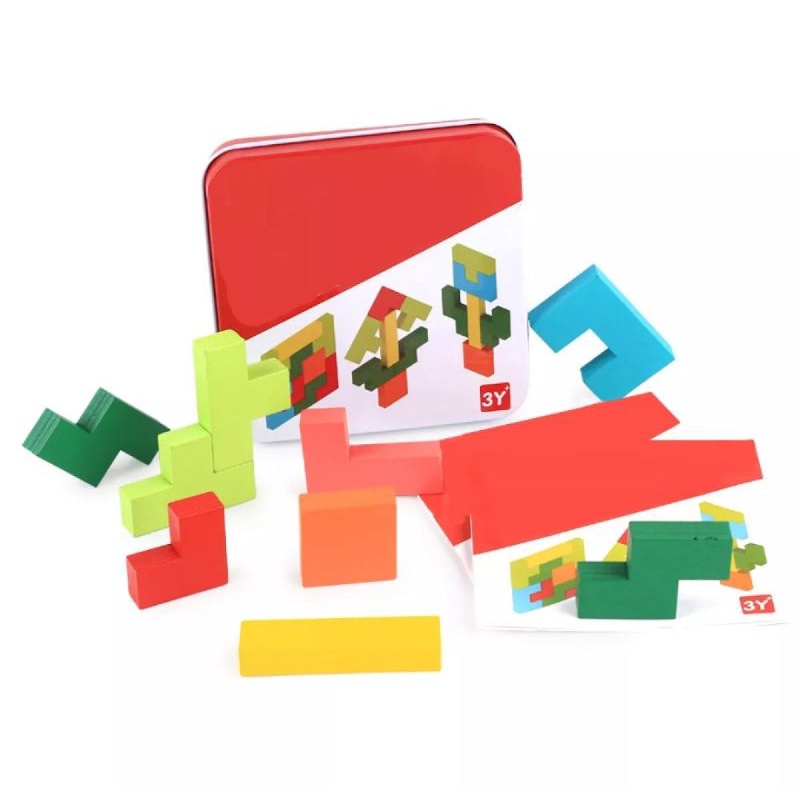 ของเล่นเด็ก เกม tetris กล่องเหล็ก