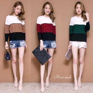 Colorful Knit Blouse เสื้อไหมพรมทอเนื้อ