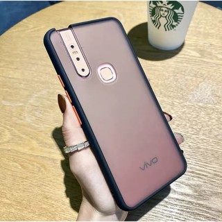 ส่งจากไทย เก็บเงินปลายทาง Case Vivo V15 ปุ่มสี เคสกันกระแทก ขอบสีหลังขุ่น เคสโทรศัพท์ วีโว่ VIVO V15