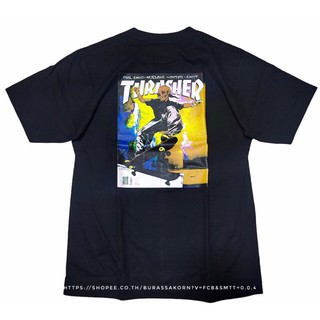 เสื้อยืดผ้าฝ้าย เสื้อยืดTHRASHER MAGAZINE skateboard