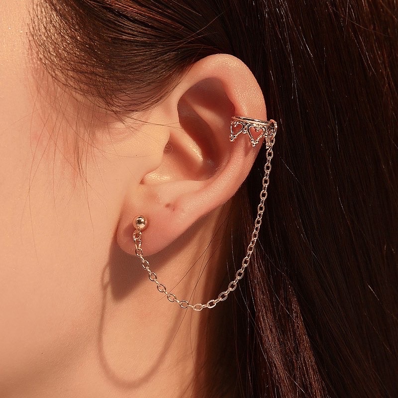 พร้อมส่ง Earcuff ต่างหูเกี่ยว ห้อยโซ่
