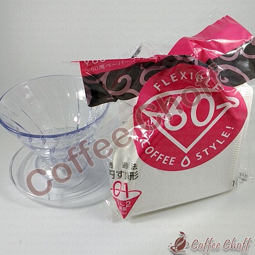 POUROVER V60 DRIPPER PACKAGE V60 และ HARIO FILTER PAPER COTENTS 100 แผ่น HARIO FILTER PAPER
