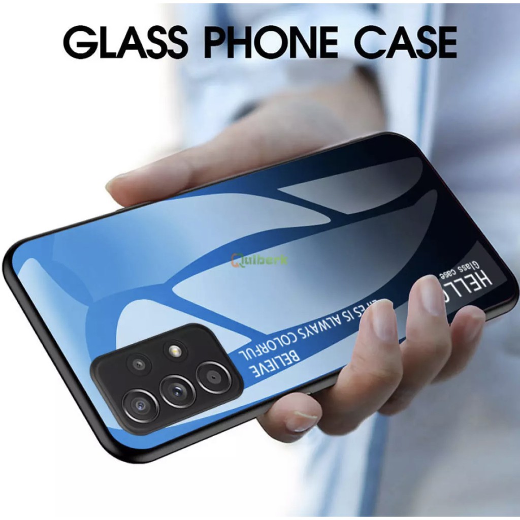 มาใหม่ พร้อมส่ง Case Samsung galaxy A32 4G เคสซัมซุง เคสกระจกสองสี เคสเงาไล่สี สีกระจกเทมเปอร์ปลอกแก้วฝาหลังกันชนขอบนิ่ม