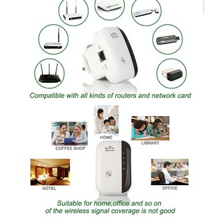 ตัวขยายสัญญานอินเตอร์เน็ตบ้าน ผ่านWifi ความเร็ว 300Mbps Wireless-N Wifi repeater ช่วยกระจายสัญญาณแทนการเดินสายLANได้ไกล