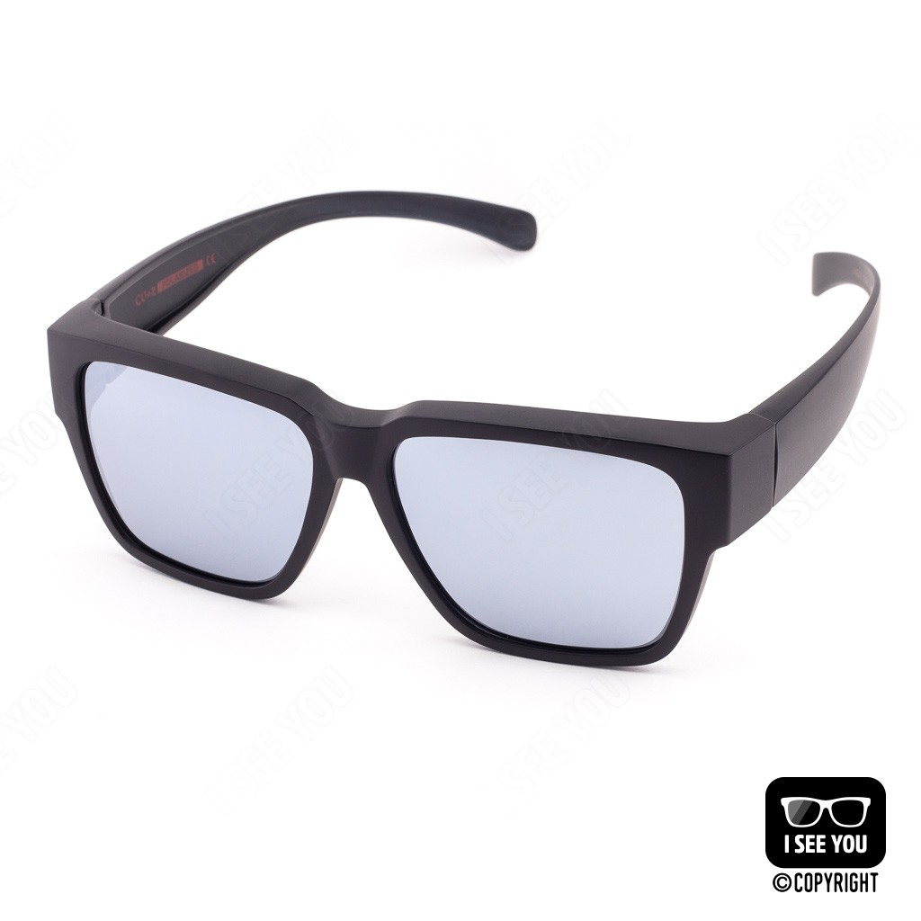 แว่นครอบกันแดดเลนส์โพลาไรซ์ CU2 Fit Over Polarized 5801 (สีดำ เลนส์เทาดำฉาบปรอทเงิน) สามารถสวมทับแว่นสายตาได้
