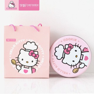 Hello Kitty กล่องใส่คุ้กกี้ กล่องสแตนเลส พร้อมถุงกระดาษคิตตี้ 💖แถมฟรี🐱ถุงผ้าหูรูดคิตตี้ 1 ใบ มูลค่า 99 บาท