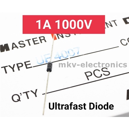 (20ตัว) UF4007 , 1A 1000V Ultrafast Diode ใช้แทน UF4001 UF4002 UF4003 UF4004 UF4005 UF4006 (รหัสสินค