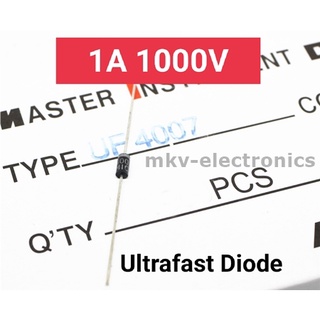 (20ตัว) UF4007 , 1A 1000V Ultrafast Diode ใช้แทน UF4001 UF4002 UF4003 UF4004 UF4005 UF4006 (รหัสสินค้า M01802)