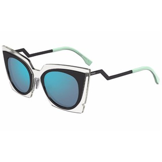 Fendi รุ่น ORCHIDEA FF 0117/S-Cate Eye Sunglasses with Green Mirrored Lenses