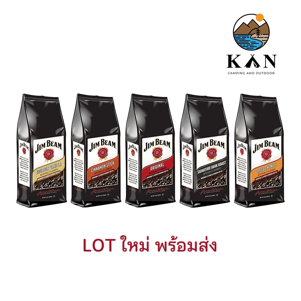 กาแฟ Jim Beam Original / Vanilla /Spiced Honey Bourbon  Coffee การแฟคั่วบด อาราบิก้าแท้100% 340กรัม 