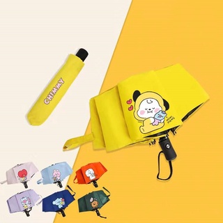 K-pop BTS Bangtan Boys ร่มพับอัตโนมัติ ลายการ์ตูนน่ารัก กันลม กันแดด กันฝน สําหรับของขวัญกองทัพ