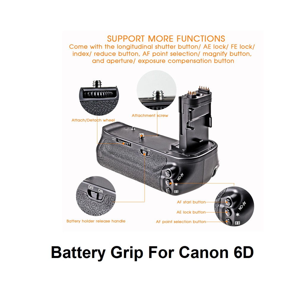 Battery Grip BG-E13 กริปใส่ Canon EOS 6D  แถมฟรี กล่องพลาสติกใส่แบต