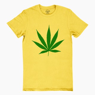 เสื้อยืดลายใบกัญชา Weed  เสื้อยืดแขนสั้นผู้ชายสกรีนลาย เสื้อยืดคอกลม